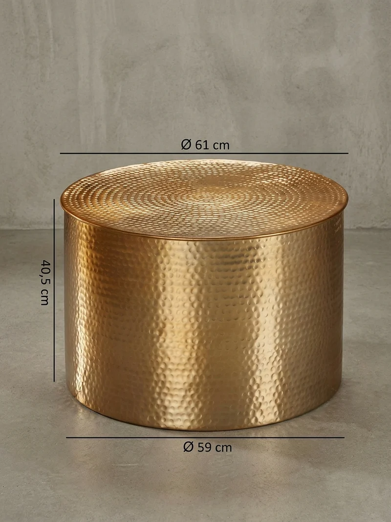 Couchtisch Orientstil Hammerschlag-Aluminium
