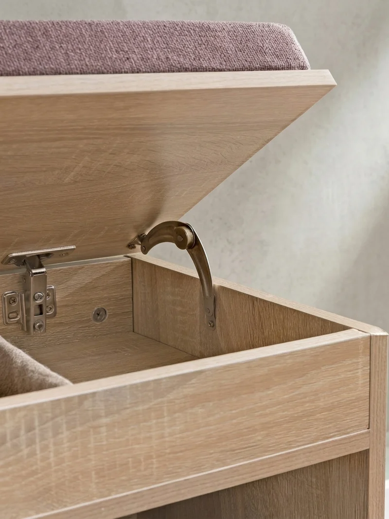 Garderobenbank Holz gepolstert mit Stauraum
