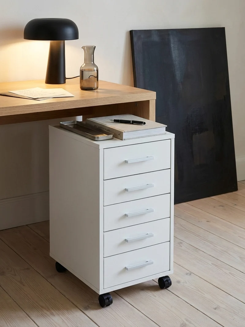 Schubladenschrank Holz 5 Schubladen Mit Rollen