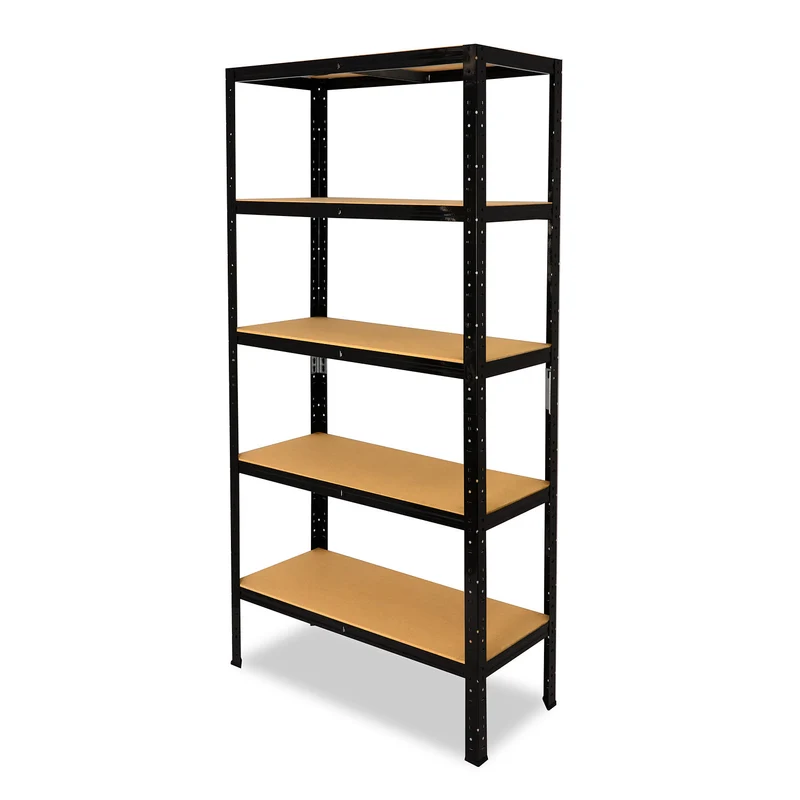 shelfplaza BLACK Schwerlastregal 200x45x50 cm schwarz mit 5 Böden