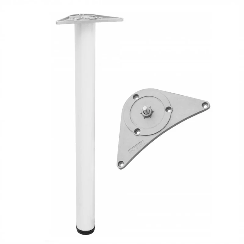 Tischbein 110 cm hoch - ZnAl Montageplatte - Weiss