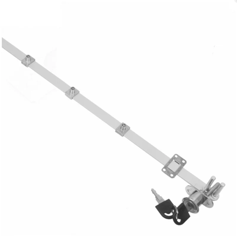 Schubstangenschloss für 3 Schubladen 19x20mm, 500mm Leiste, Chrom