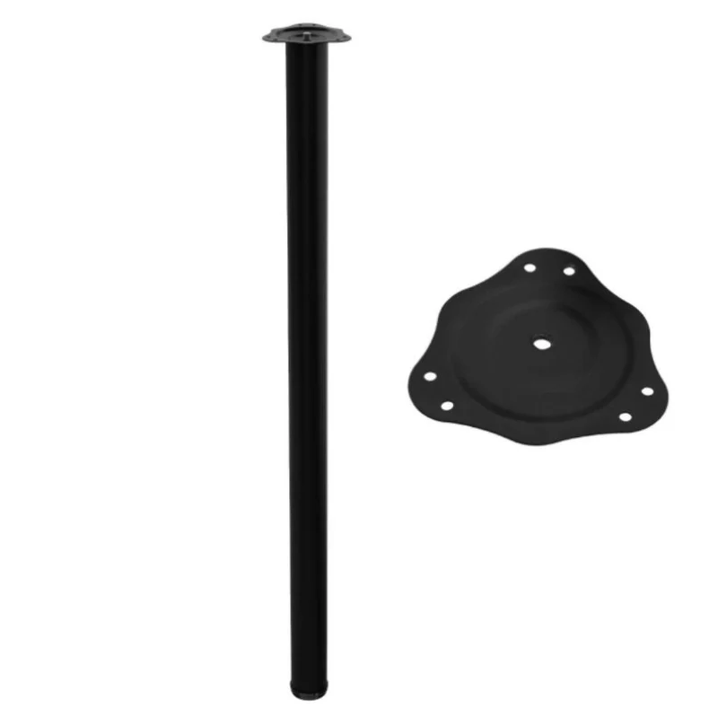 Tischbein 110 cm hoch - Stahl montageplatte - Schwarz