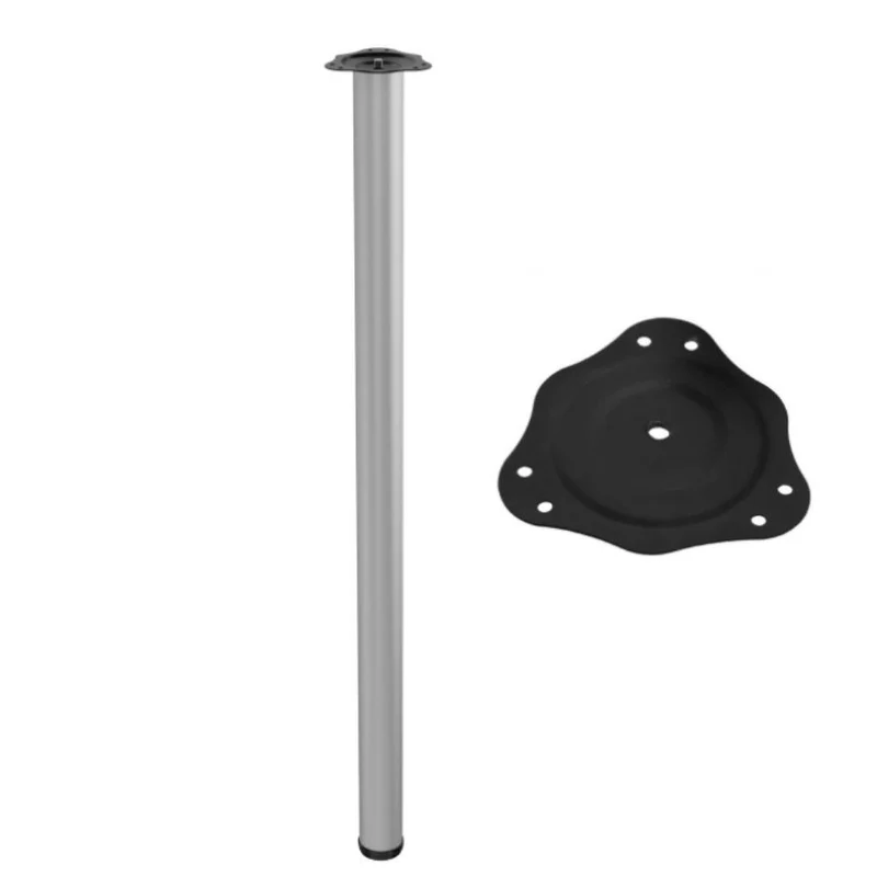 Tischbein 110 cm hoch - Stahl montageplatte - Aluminium