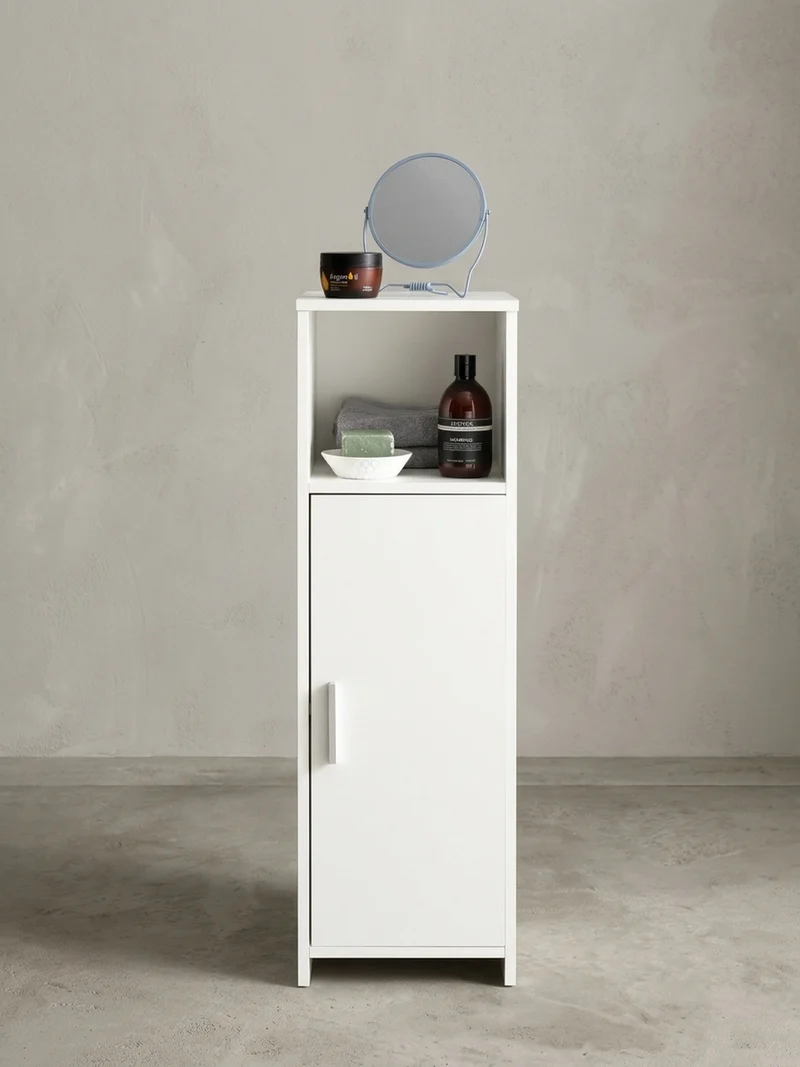 Badschrank Weiß 30x95,5x30 cm aus Melamin mit kratzfester Oberfläche