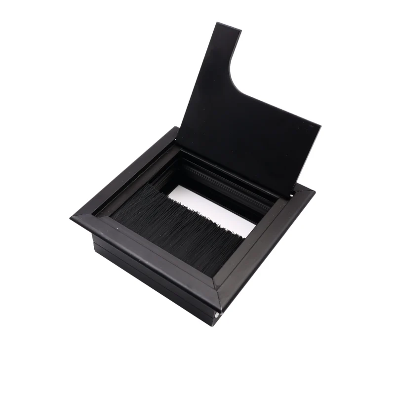 Quadratisch Aluminium Kabeldurchlass 80x80mm, Schwarz "Wave"
