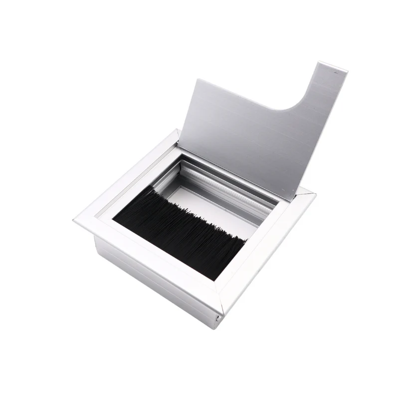 Quadratisch Aluminium Kabeldurchlass 80x80mm, Silber "Wave"