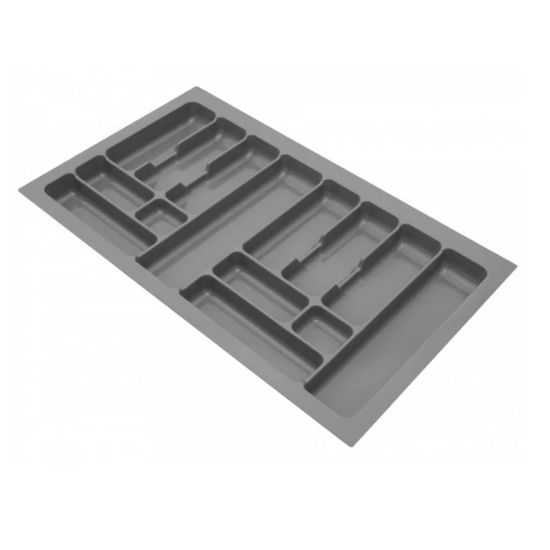 Besteckeinsatz für Schublade, Korpusbreite: 900mm, Tiefe: 490mm - Metallic