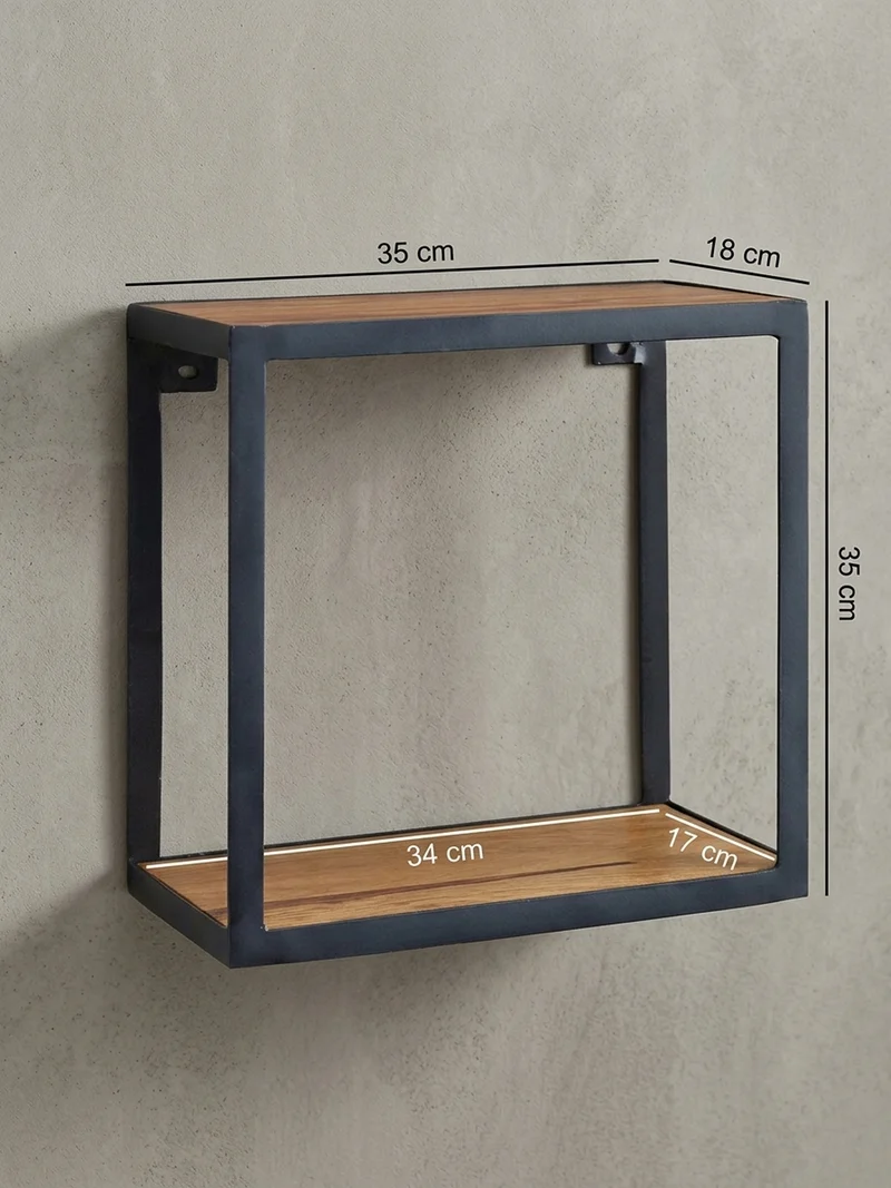 Wandregal Holz Metall Modern Stil 35x35x18 cm