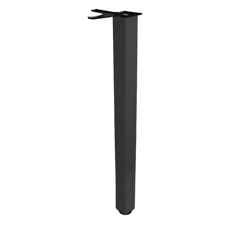Quadratisches Tischbein 71 cm hoch - Schwarz, ZnAl Montageplatte