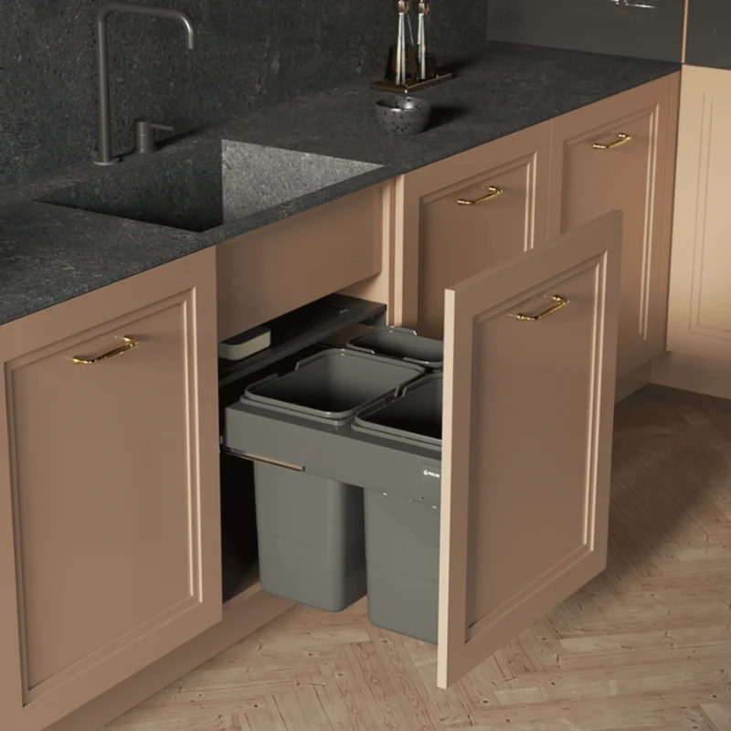 Mülleimer Küche Ausziehbar - 2x15L oder 2x20L- 50cm Küchenschrank