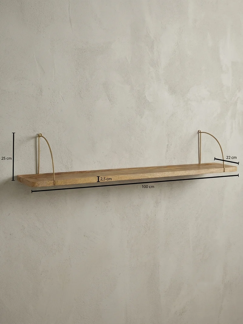 Wandregal Mango Massivholz Eisen Industrial