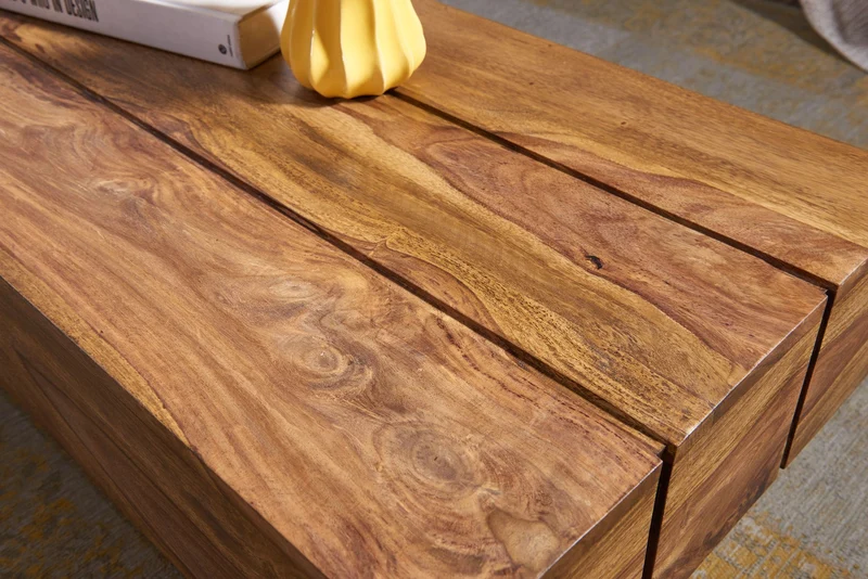 Couchtisch aus Massivholz, handgefertigt, pflegeleicht, aus Akazienholz und Edelholz