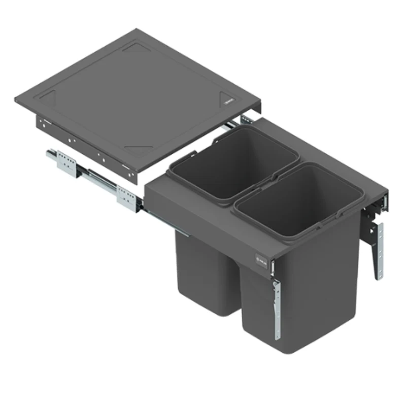 Mülleimer Küche Ausziehbar - 2x15L oder 2x20L- 50cm Küchenschrank