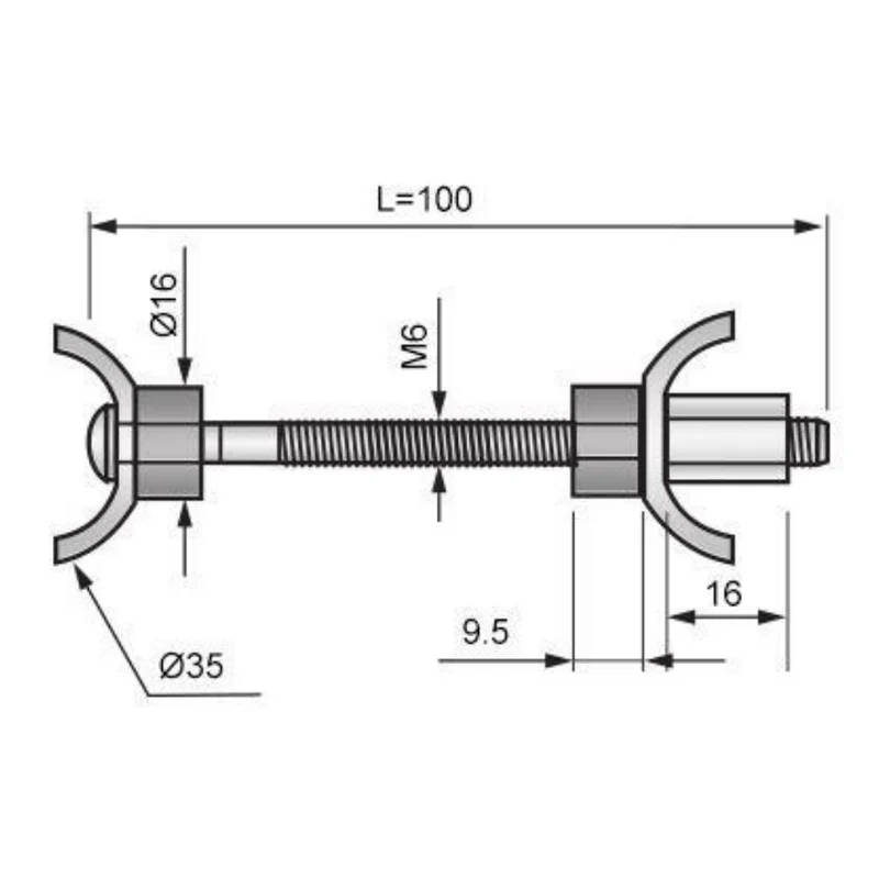 Arbeitsplattenverbinder M6x100mm