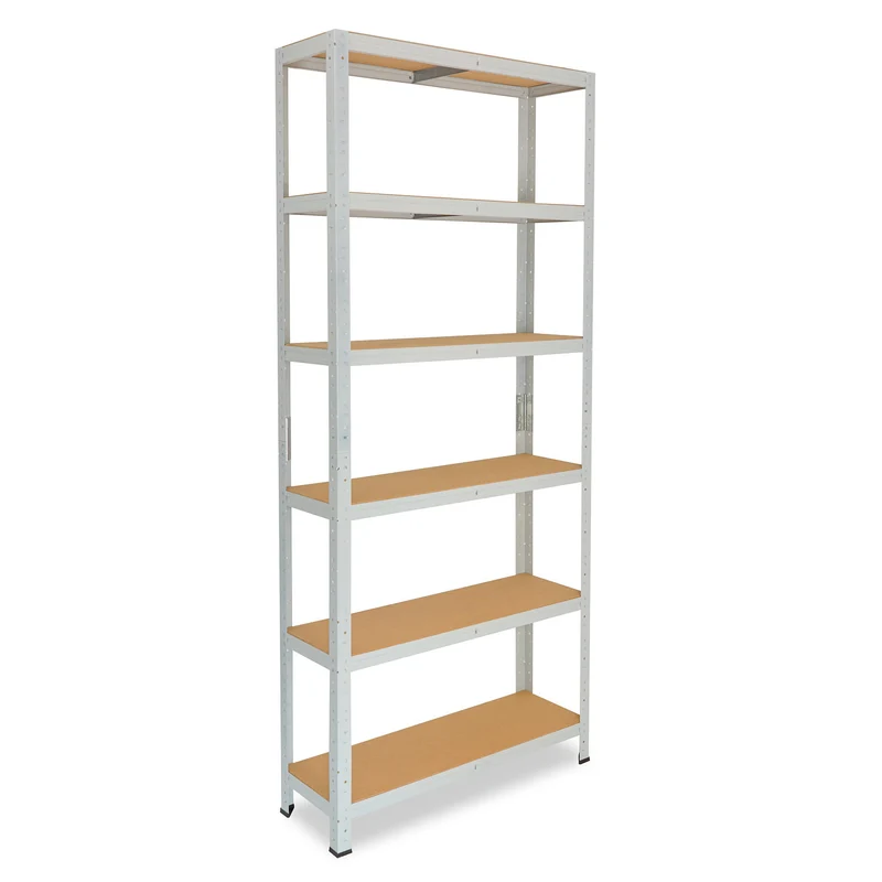 shelfplaza OFFICE Schwerlastregal 200x70x60 cm lichtgrau mit 6 Böden