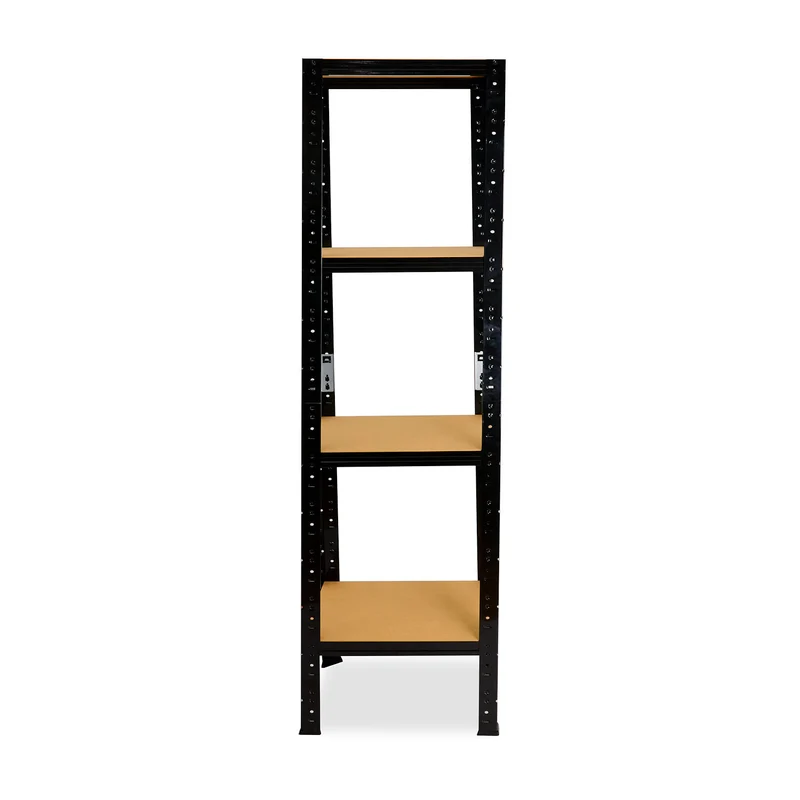 shelfplaza BLACK Schwerlastregal 180x45x45 cm schwarz mit 4 Böden