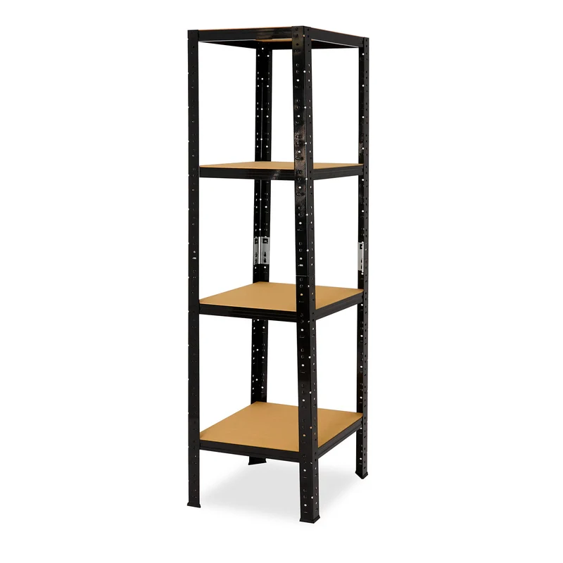 shelfplaza BLACK Schwerlastregal 180x45x45 cm schwarz mit 4 Böden