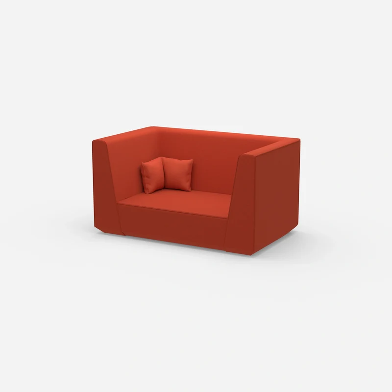 Modernes Zweisitzer Sofa mit hohem Rücken