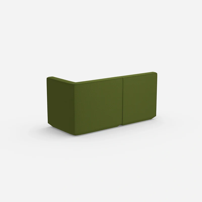 Modulares Sofa grün mit hohem Rücken