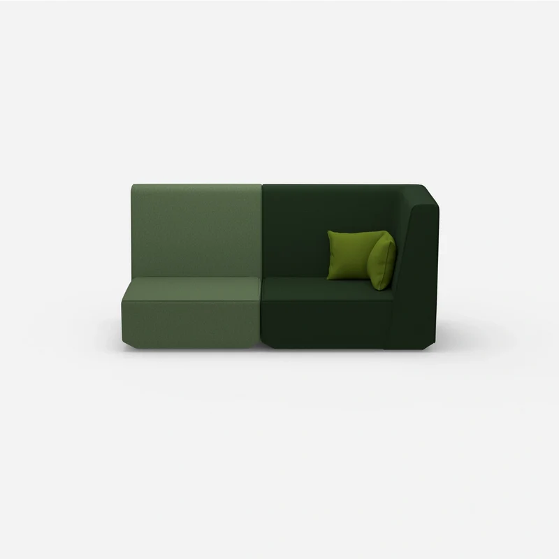 Modulares Sofa grün mit hohem Rücken