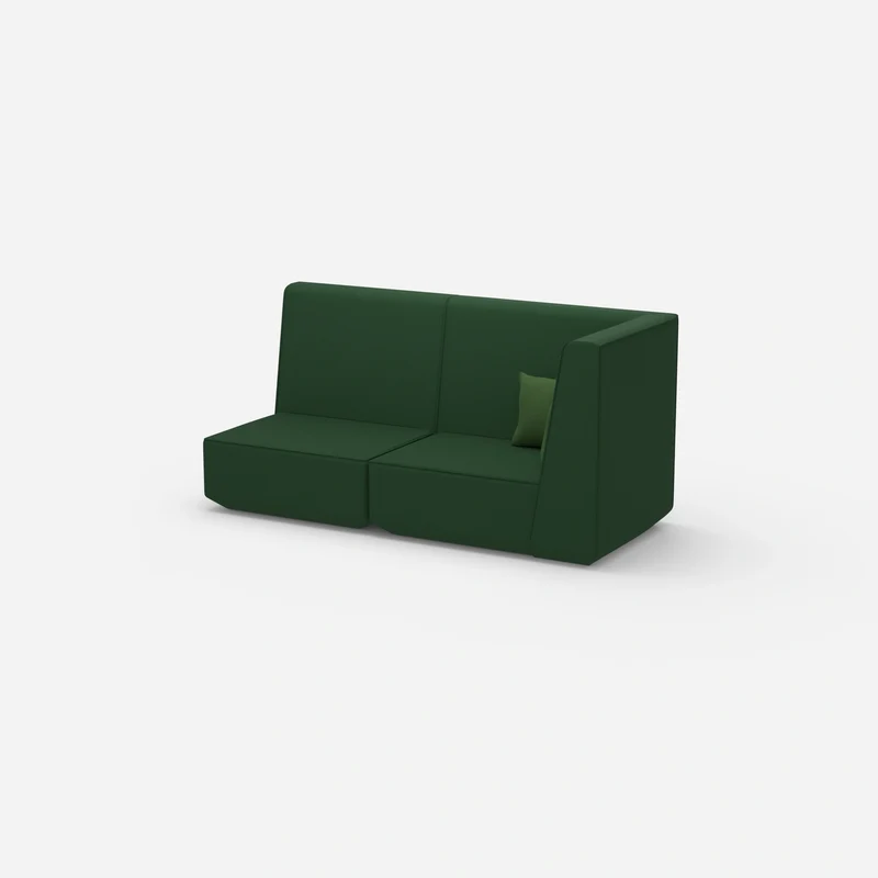 Modulares Sofa grün mit hohem Rücken