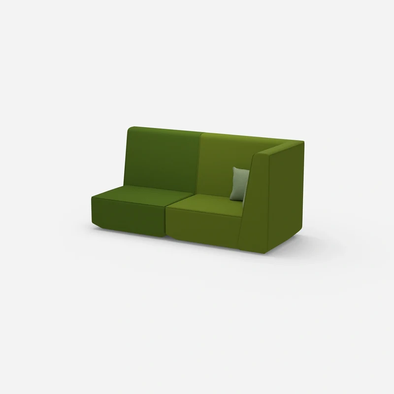 Modulares Sofa grün mit hohem Rücken