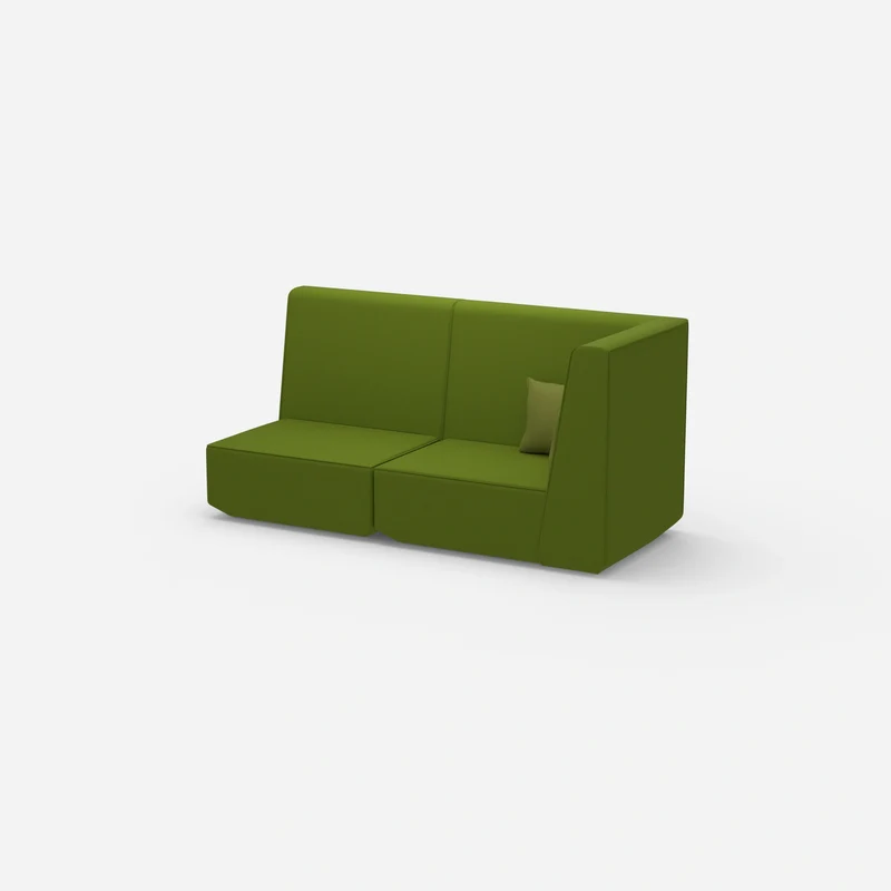 Modulares Sofa grün mit hohem Rücken