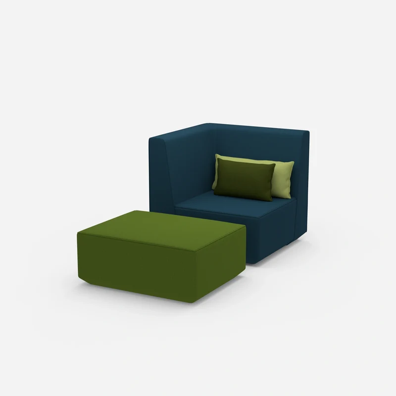 Sessel mit Hocker modern