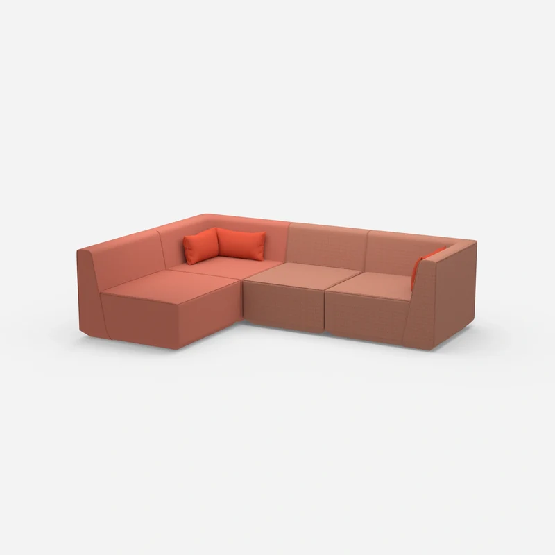 Modulares Sofa als Landschaft in Orange