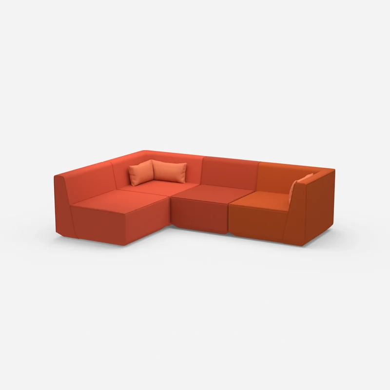 Modulares Sofa als Landschaft in Orange