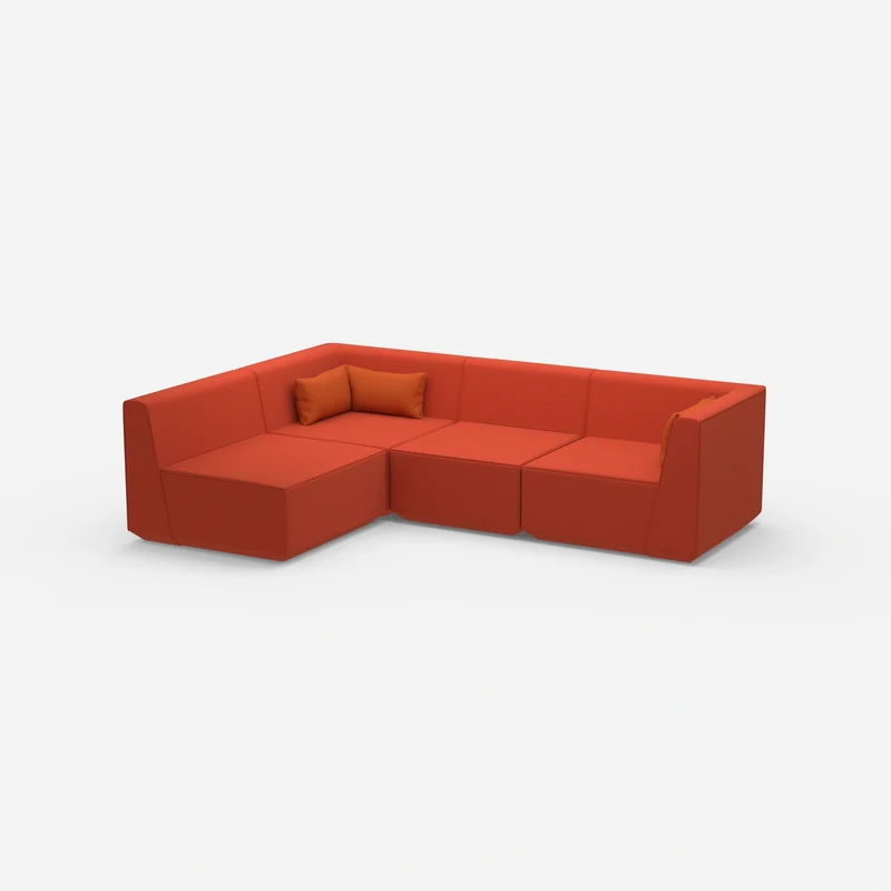 Modulares Sofa als Landschaft in Orange