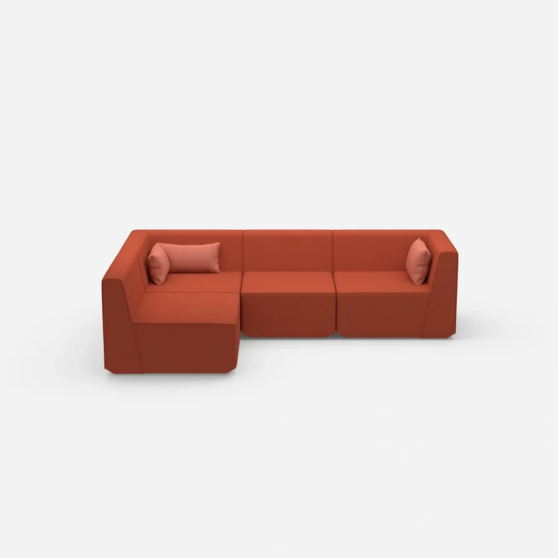Modulares Sofa als Landschaft in Orange