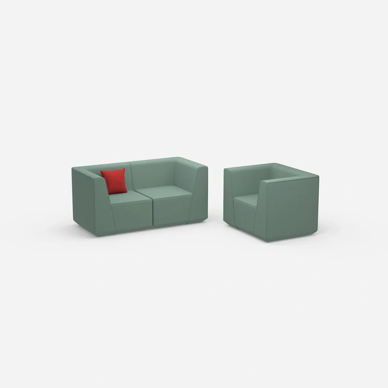 Modulares Sofa mit Sessel