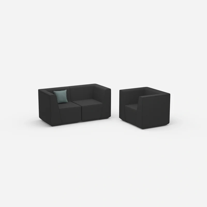 Modulares Sofa mit Sessel