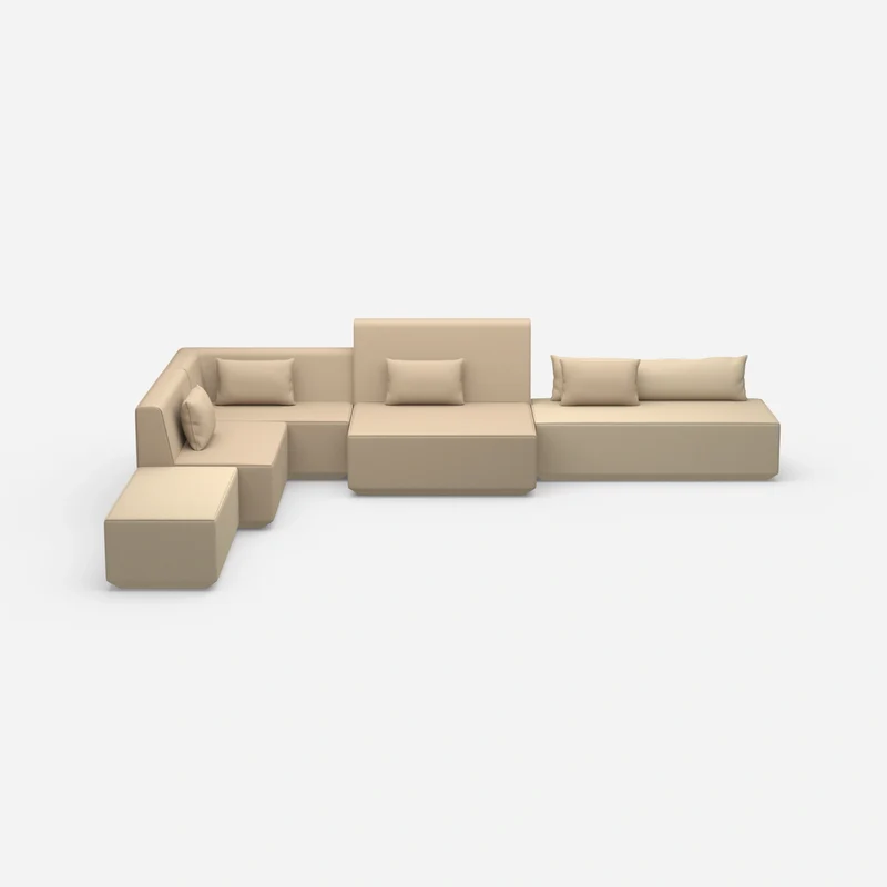 Beige Sofalandschaft in L-Form
