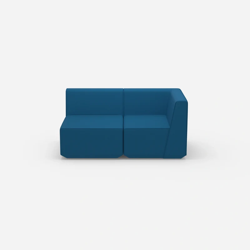 Blaues Zweisitzer Sofa