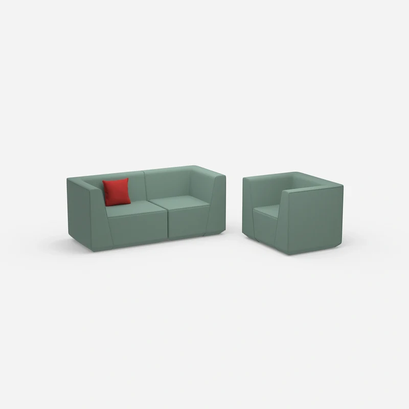 2 Sitzer Sofa mit Sessel 270 cm breit