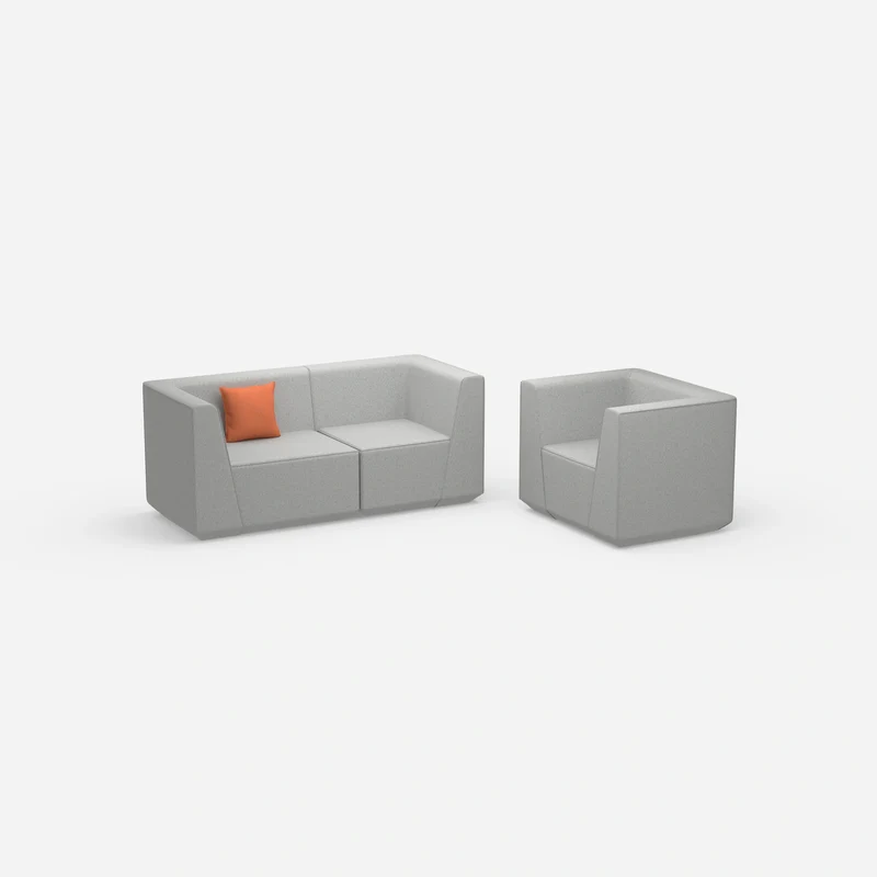 2 Sitzer Sofa mit Sessel 270 cm breit