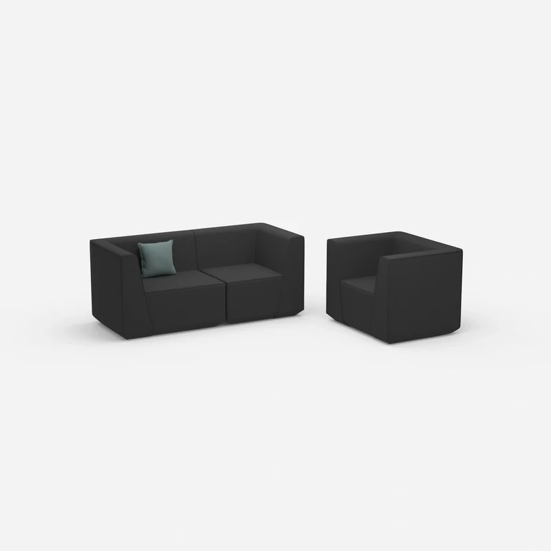 2 Sitzer Sofa mit Sessel 270 cm breit