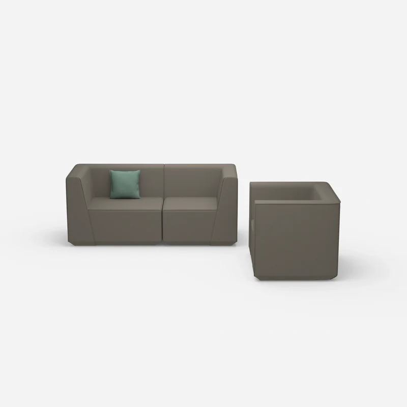 2 Sitzer Sofa mit Sessel 270 cm breit