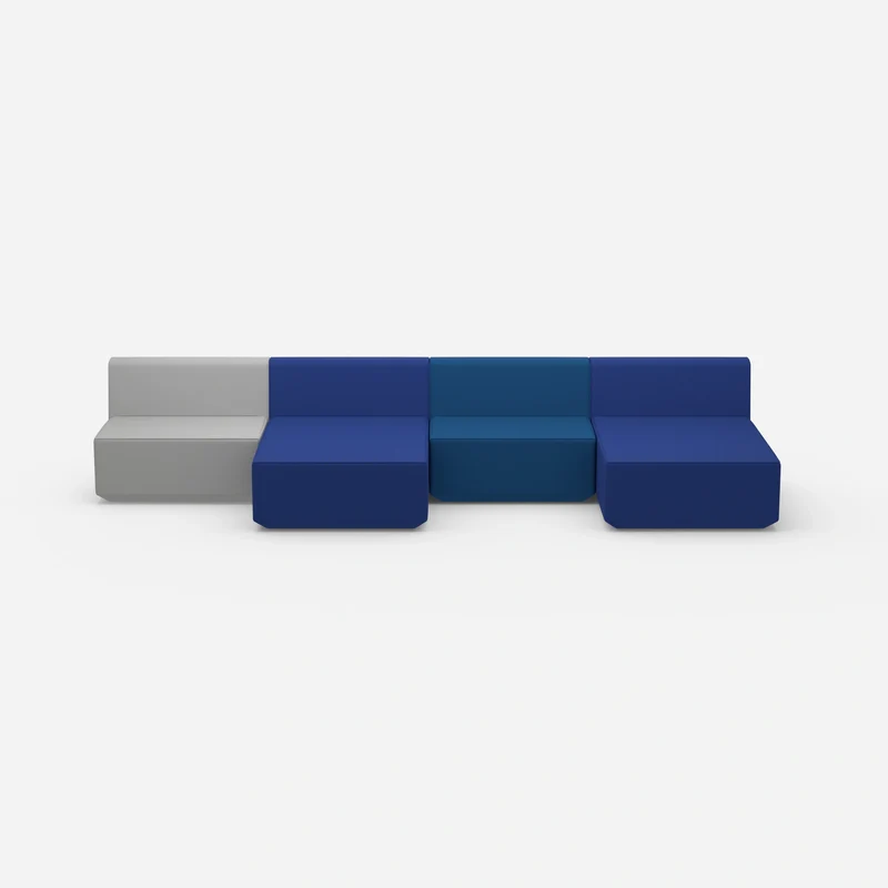Modulares Sofa in Blau und Grau