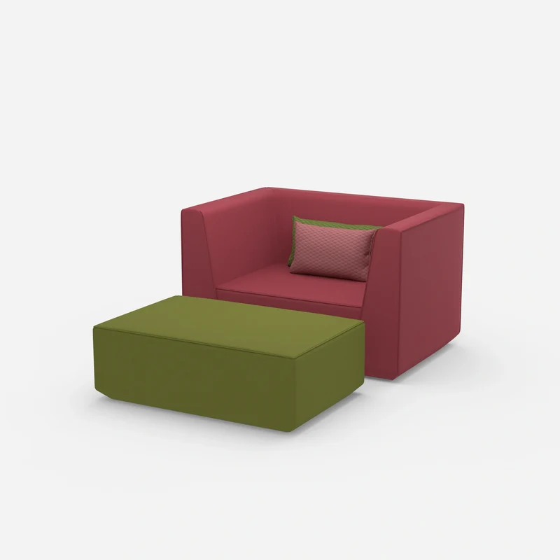 Sessel mit flexibler Fußablage
