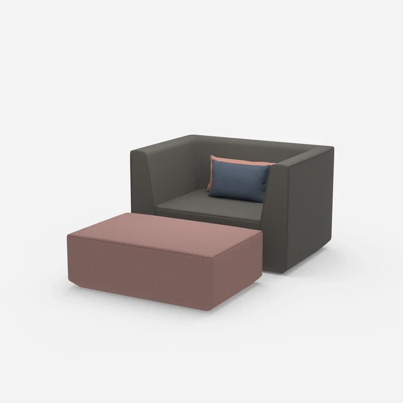 Sessel mit flexibler Fußablage