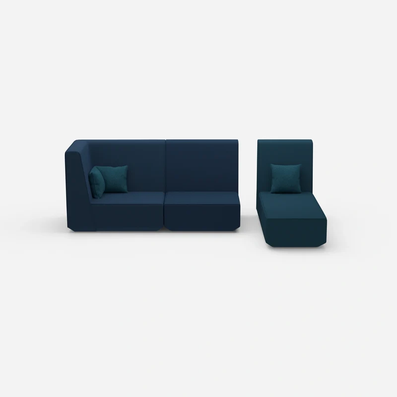 Modulares 2er Sofa mit Recamiere