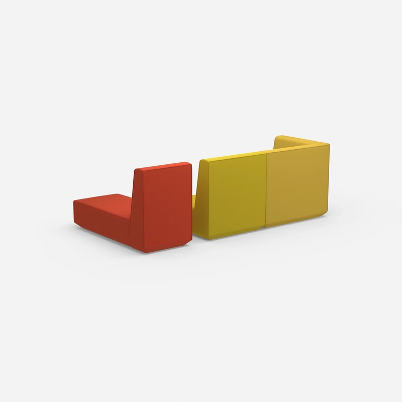 Modulares 2er Sofa mit Recamiere