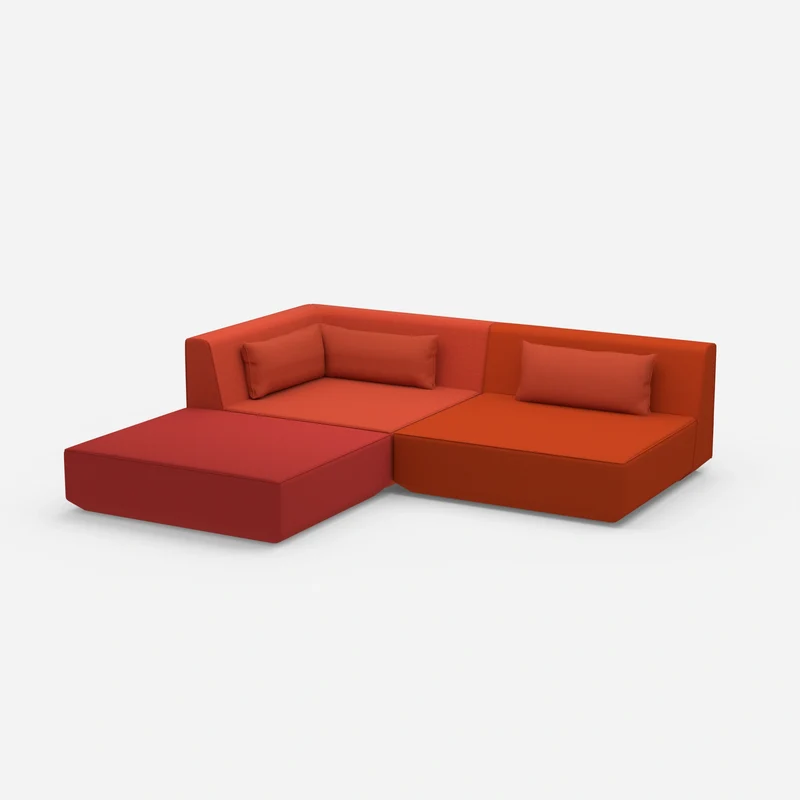 Ecksofa mit niedriger Sitzhöhe