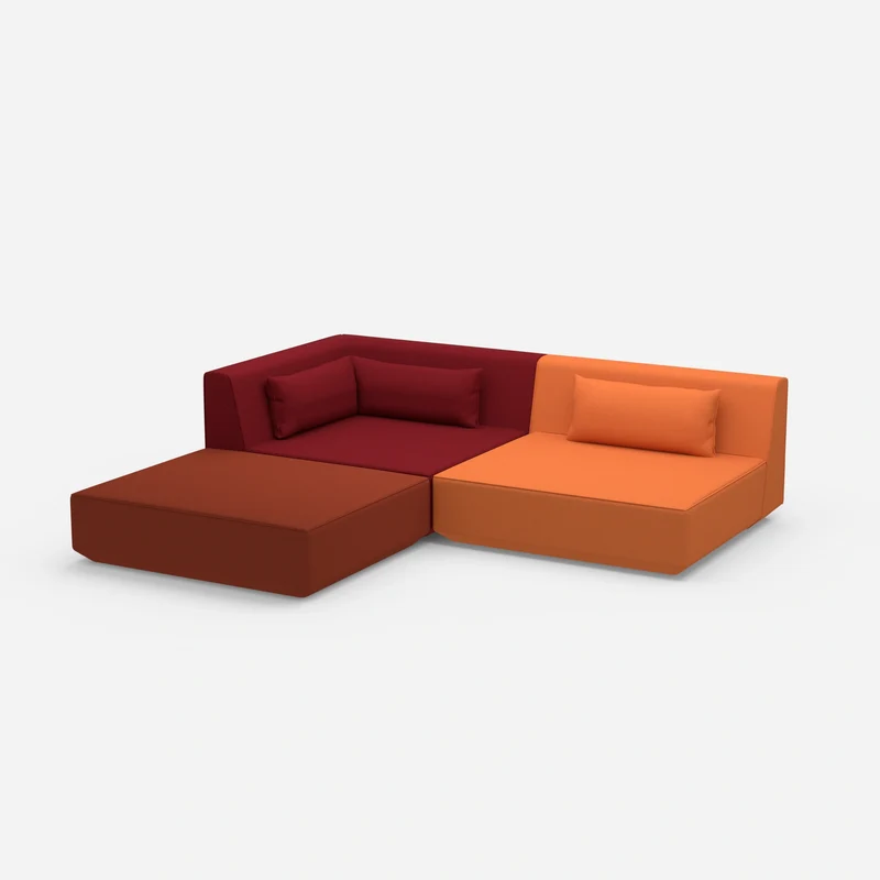 Ecksofa mit niedriger Sitzhöhe