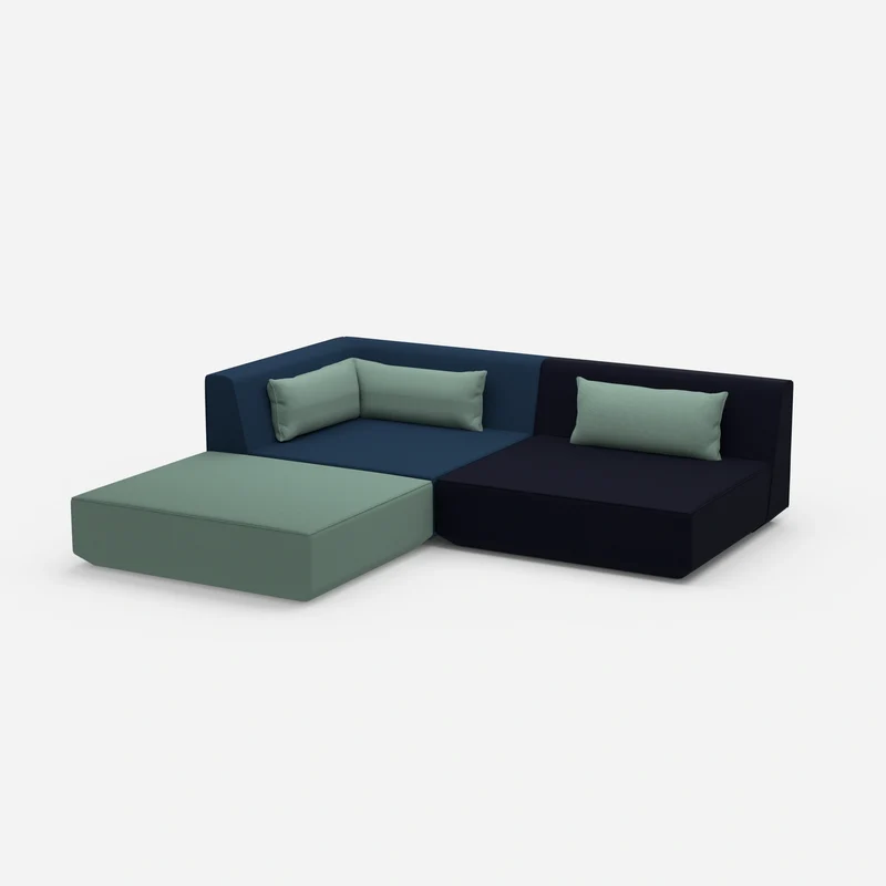 Ecksofa mit niedriger Sitzhöhe