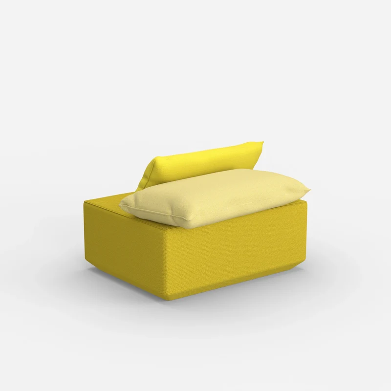 Moderner gelber Pouf